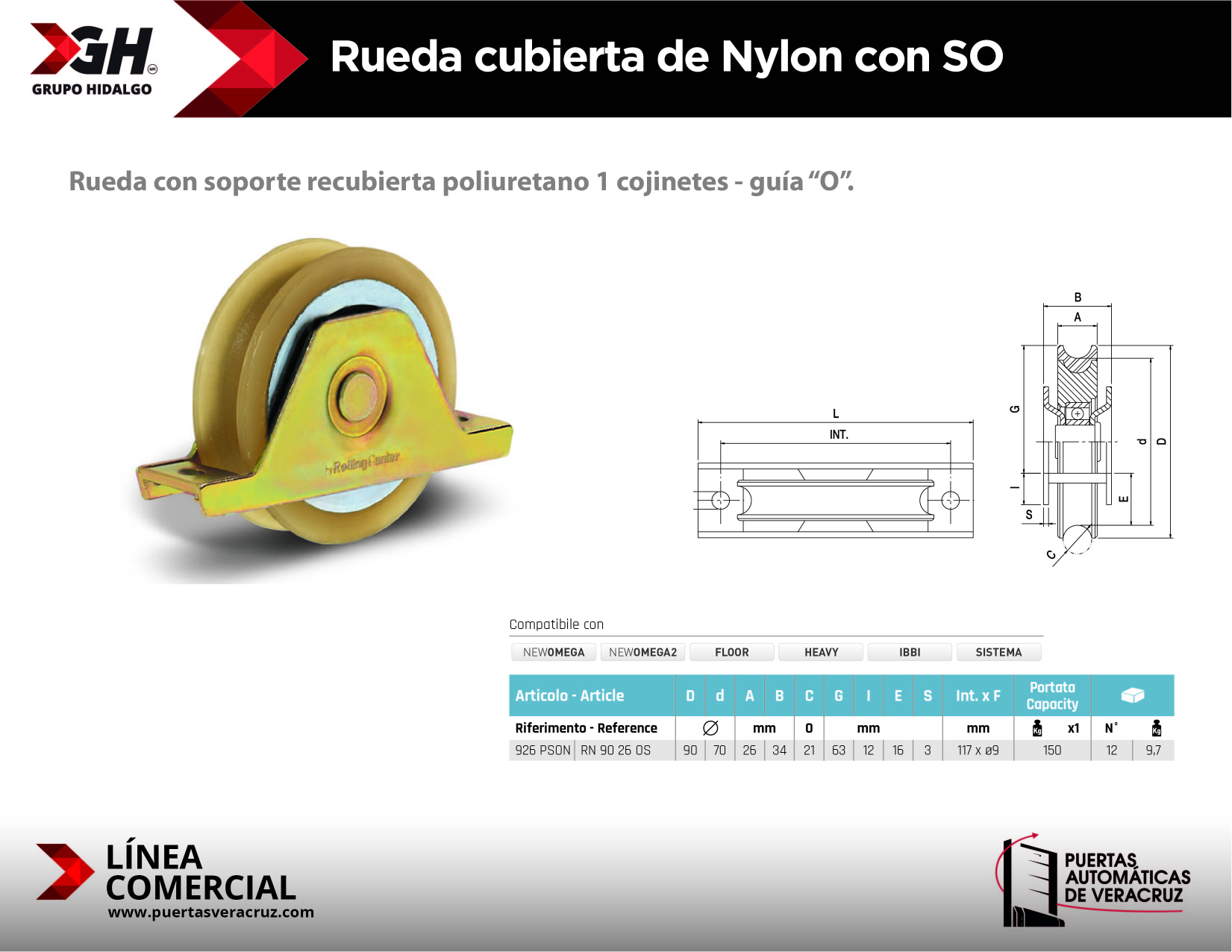Rueda cubierta de Nylon con So