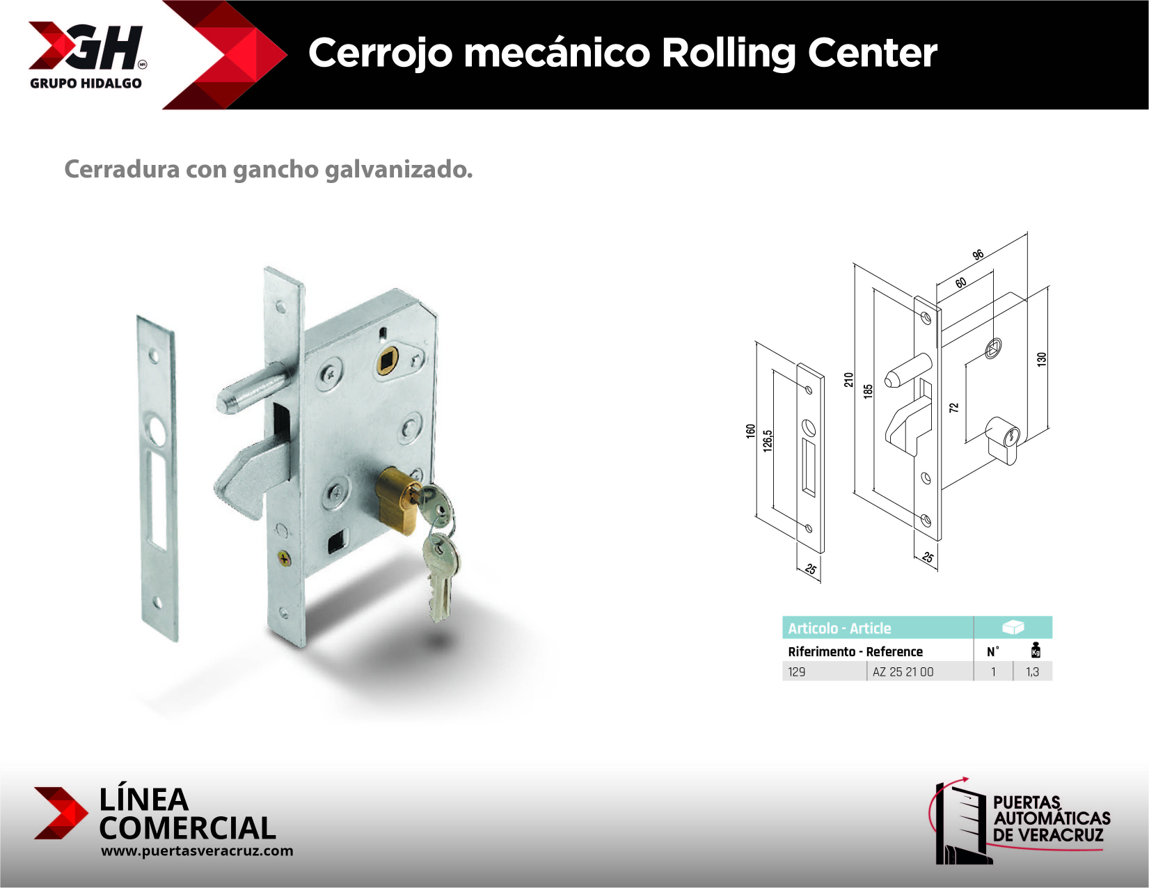 Cerrojo mecánico Rolling Center